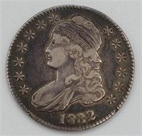 1832 Capped Bust Lettered Edge Silver Half Dollar