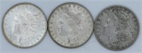 (3) 1882-O, S, & P Morgan Silver Dollars
