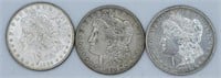 (3) 1884 - O, P, & S Morgan Silver Dollar