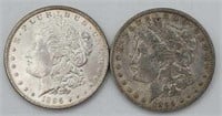 (2) 1896 O & P Morgan Silver Dollar
