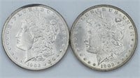 (2) 1902 O & P Morgan SIlver Dollar