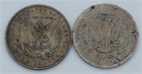 (2) 1890 O & 1896 P Morgan Silver Dollars