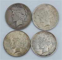 (4) Peace Silver Dollars