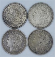 (4) 1921 P, P, D, & S Morgan Silver Dollars