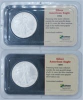 1994 &1999 UNC Silver American Eagle