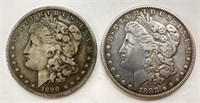 1888 & 1890-O Morgan Silver Dollars