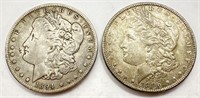 1894-O & 1896 Morgan Silver Dollars