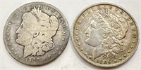 1900-O & 1896 Morgan Silver Dollars