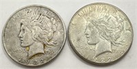 1922-D & 1922-S Peace Silver Dollars