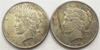 1923-S & 1925 Peace Silver Dollars