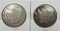 1890-S & 1899-O Morgan Silver Dollars