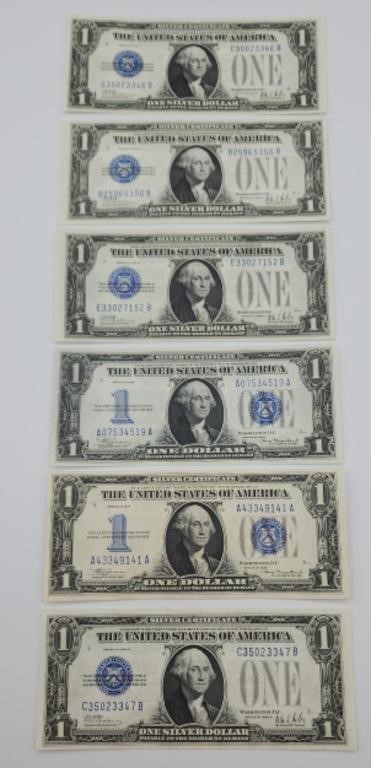 $1 Dollar Silver Certificates 1934 & 1928 $6FV