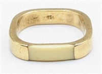 Antique Ladies 18K Yellow Gold & Ivory Ring