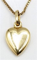 Ladies 8K Yellow Gold Heart Necklace