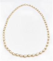 Ladies 21" 14K Yellow Gold Caged Pearl Necklace