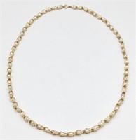 Ladies 24" 14K Yellow Gold Caged Pearl Necklace