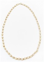 Ladies 20.5" 14K Yellow Gold Caged Pearl Necklace