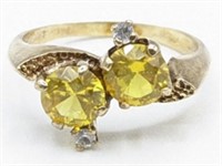 Ladies 14K Yellow Gold Yellow Sapphire Ring