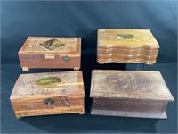Decorated Wood Jewelry Boxes