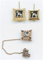 (3) 10K Yellow Gold Fraternity Pins