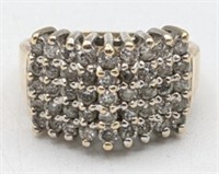 Ladies 14K Yellow Gold Diamond Cluster Ring