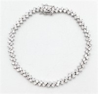 Ladies Sterling White Sapphire Tennis Bracelet
