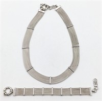 W. Kruk Sterling Silver Necklace & Bracelet Set