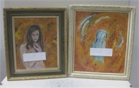 Two Vtg Signed Nude Paintings Largest 24"x 28"