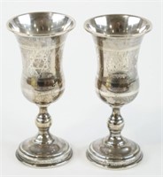 Pair Of Antique Sterling Silver Cordials