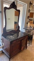 Antique marble top dresser  with mirror acquired