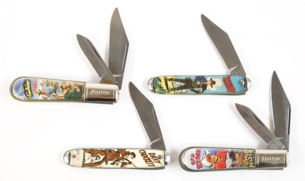 (4) Vintage Comic Book Cowboy Pocket Knives