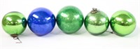 Five Antique German Kugel Ball Ornaments
