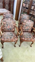 4 English Light Walnut Queen Anne Style, covers