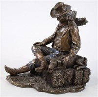 Veronese Sleeping Cowboy Cold Cast Bronze Statue