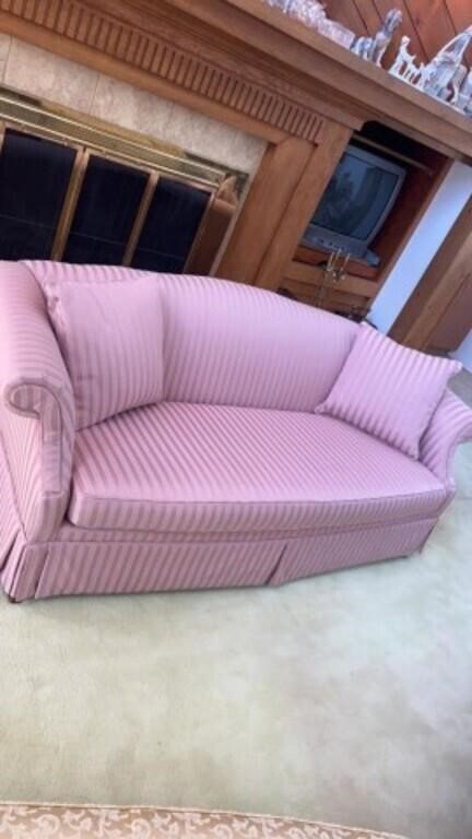 Pink striped couch, very nice well kept piece