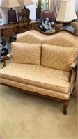 Vintage French Country loveseat settee, wood