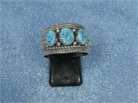 Dine Begaye Sterling Silver Turquoise Ring