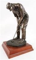 Cold Cast Bronze Putting Golfer Sculpture