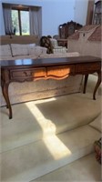 Vintage French provincial style sofa entry table,