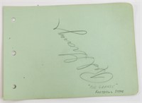 Red Grange Signed Autograph Book Page