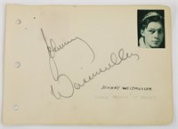 Johnny Weismuller Signed Autograph Book Page