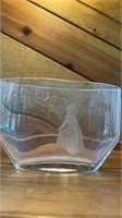 Vintage 1940s Orrefors Swedish Etched Crystal Art