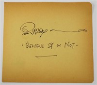 Robert Ripley Signed Autograph Book Page