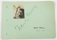 Nancy Carroll Signed Autograph Book Page