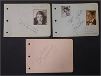 (4) Movie & Radio Star Signed Autograph Book Pages