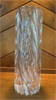 Orrefors Sweden crystal spiral vase, approx 10.5