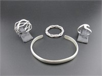 Sterling Silver Rings & Bracelet Hallmarked