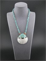 Beaded Turquoise Native American Shell Necklace