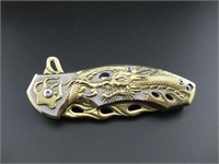 Gold Coated Falcon Dragon Knife See Info