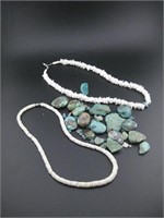 Two Heishi Necklace W/Turquoise Pieces